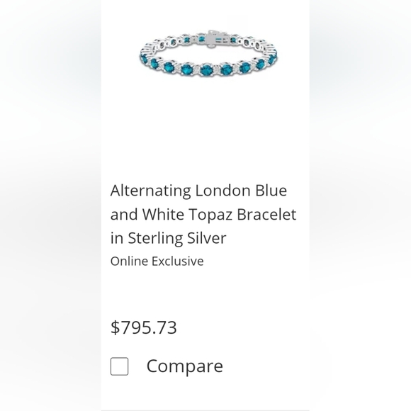 Genuine London Blue Topaz Bracelet in Platinum over Sterling Silver NEW - Picture 6 of 6